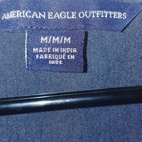 Navy Blue with Embroidered Flowers Women's Shirt - Picture 4 of 4